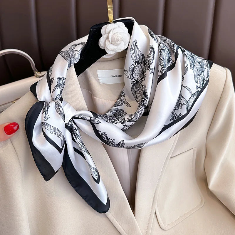 Vielseitiger 70x70 cm Damen Schal aus seidigem Polyester – stilvoll - leicht