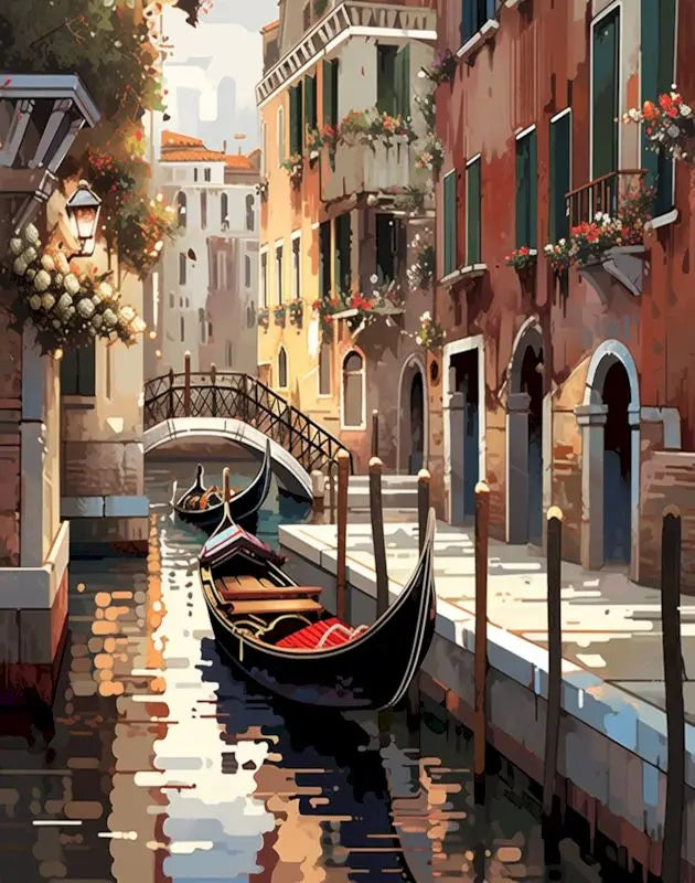 DIY Malen Nach Zahlen Stadtbild Leinwand Acrylfarben Set für Raumdekoration