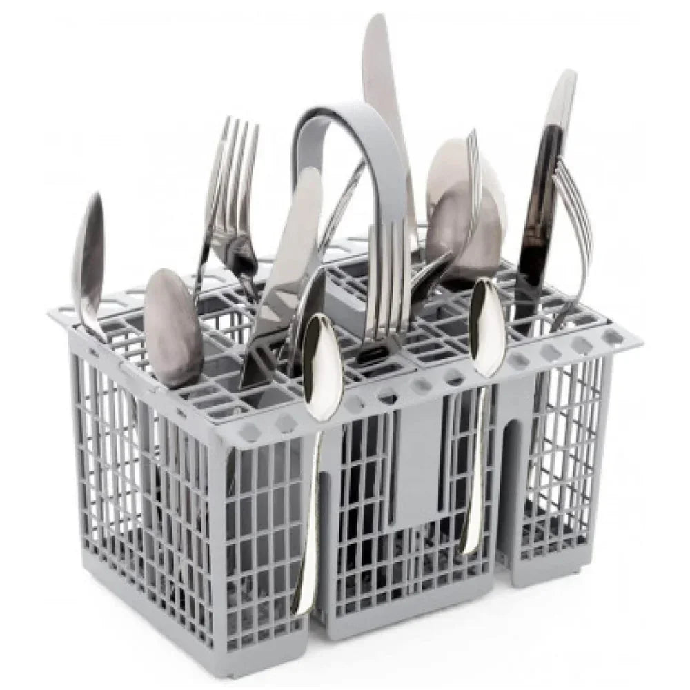 Robuster grauer Besteckkorb mit abnehmbarem Griff – Passgenau & langlebig