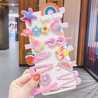 Bunte Cartoon Haargummis - Clips für Mädchen 1-3 Jahre – sanfter Halt - süßes Design