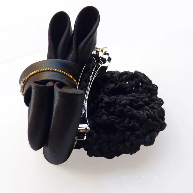 Elegante Satin Haarspange mit Netz für sicheren Halt – 11x9 cm Accessoire