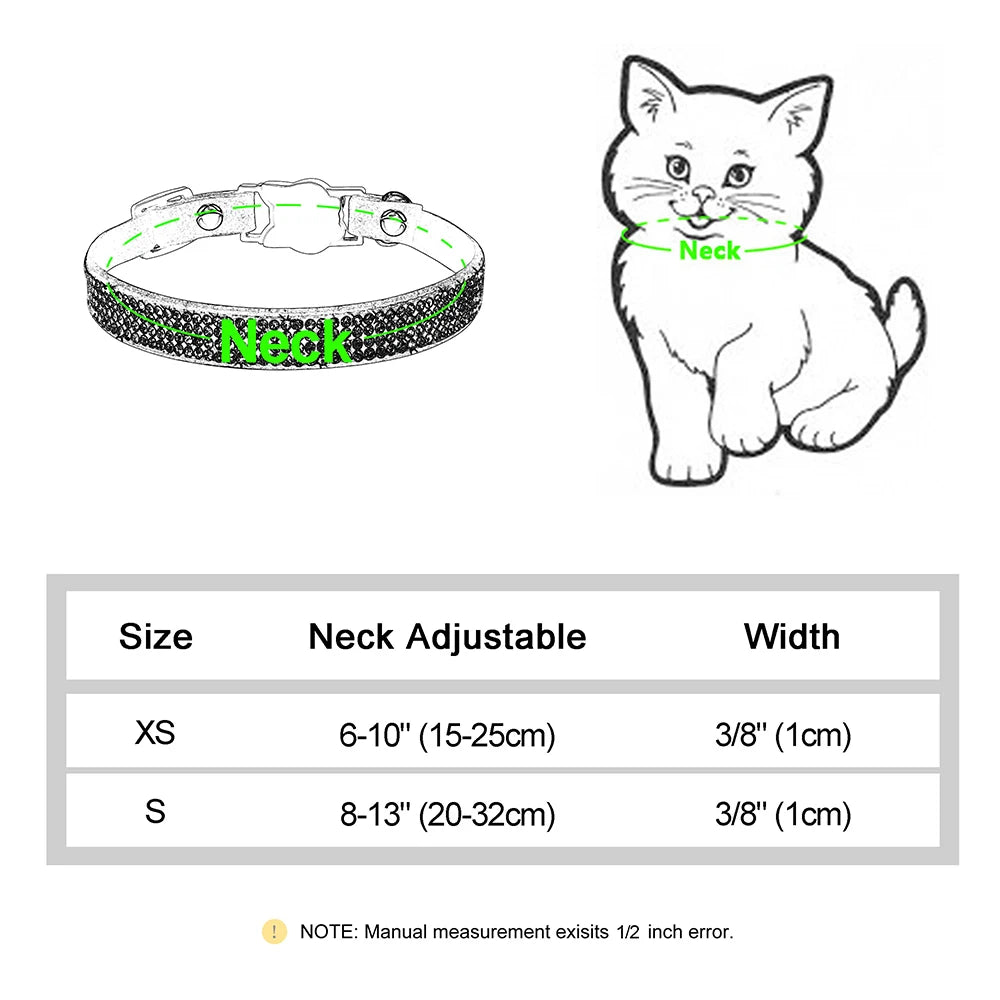 Weiches Wildleder Katzenhalsband mit Strass - Glocke – Sicher - Stilvoll