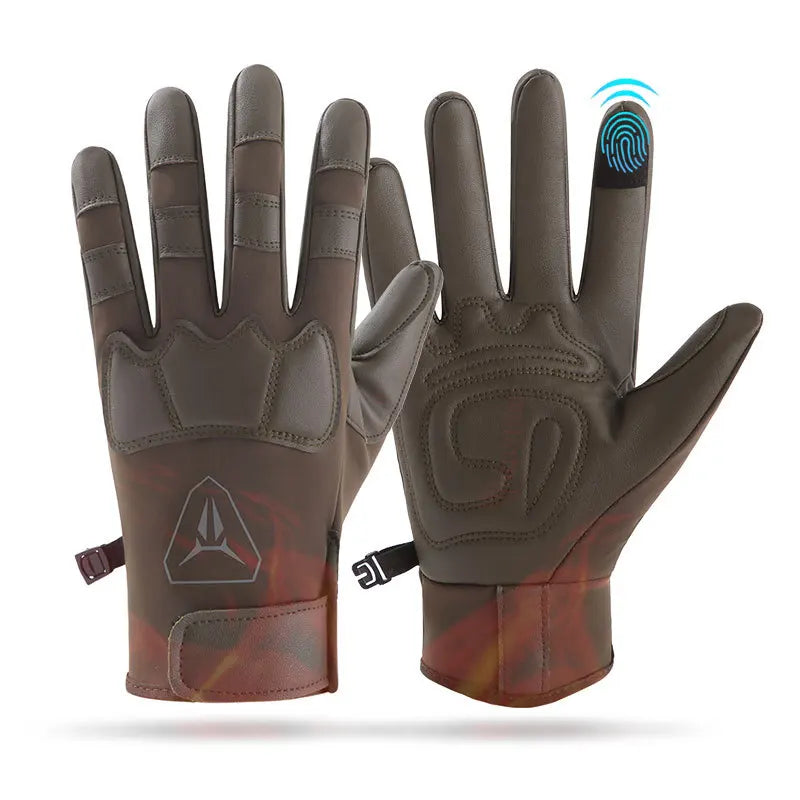 Vollfinger Handschuhe aus PU-Samt Rutschfest Wasserdicht für Outdoor Sport