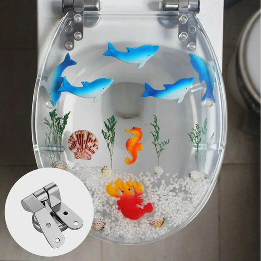 2/4er Set WC Sitz Scharniere Edelstahl Universal Top Fix Blindloch Montage