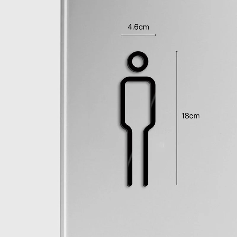 Elegantes WC-Schild Schwarz Gold aus Acryl – stilvolle Türkennzeichnung, 2er Set