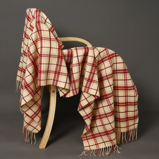 Warmer Plaid Schal für Damen Herren Dicke Wickel Decke Fransen