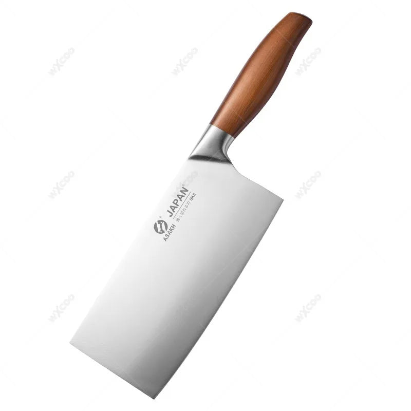 Japanisches Kochmesser aus Edelstahl mit Holzgriff für vielseitiges Schneiden