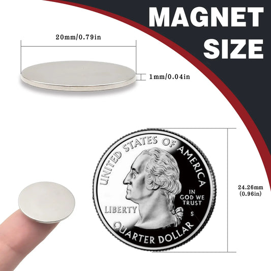 20x1mm Vielseitige Magnete für Whiteboard, Kühlschrank & Basteln – Klein & Stark