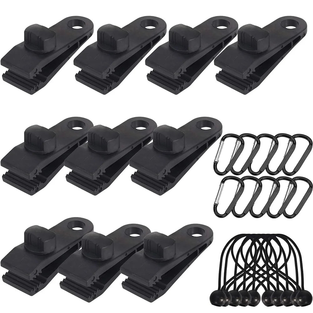 5 oder 40 Stück Zeltclips Plane-Seil-Clips Markisen Klemmen Camping