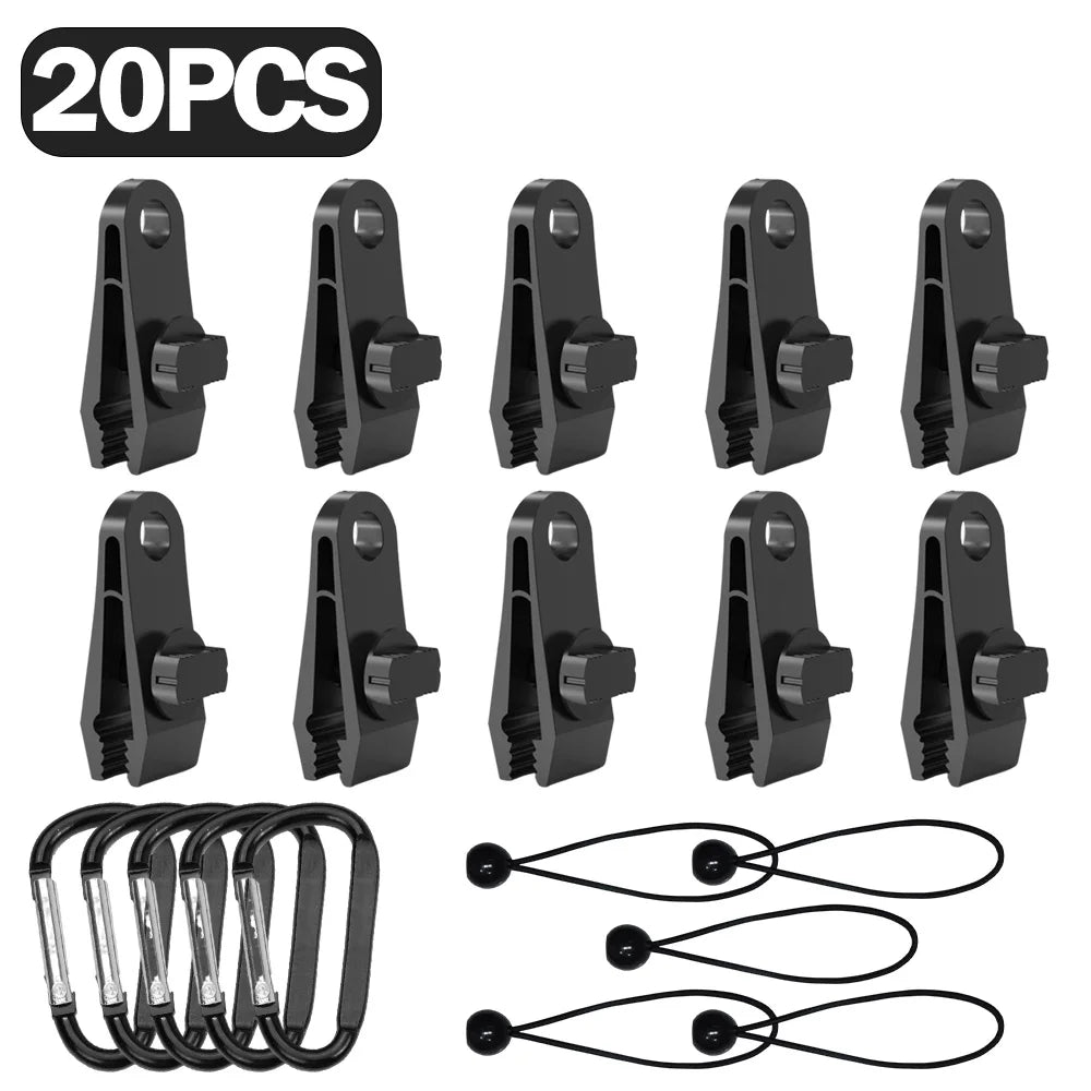 5 oder 40 Stück Zeltclips Plane-Seil-Clips Markisen Klemmen Camping
