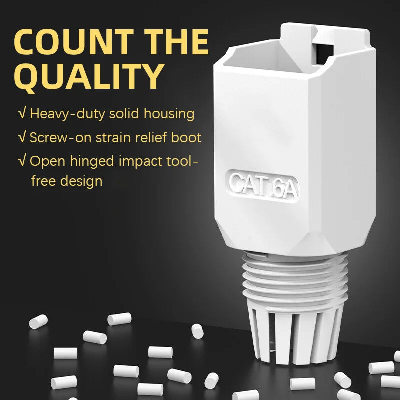 RJ45 CAT6A CAT6 Stecker Werkzeuglos für Ethernet Kabel 23-26AWG