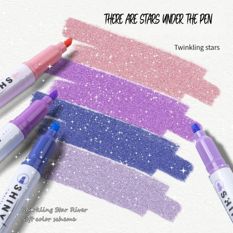 4 Farben Pastell Textmarker Set mit feiner Pinselspitze für Schule Büro