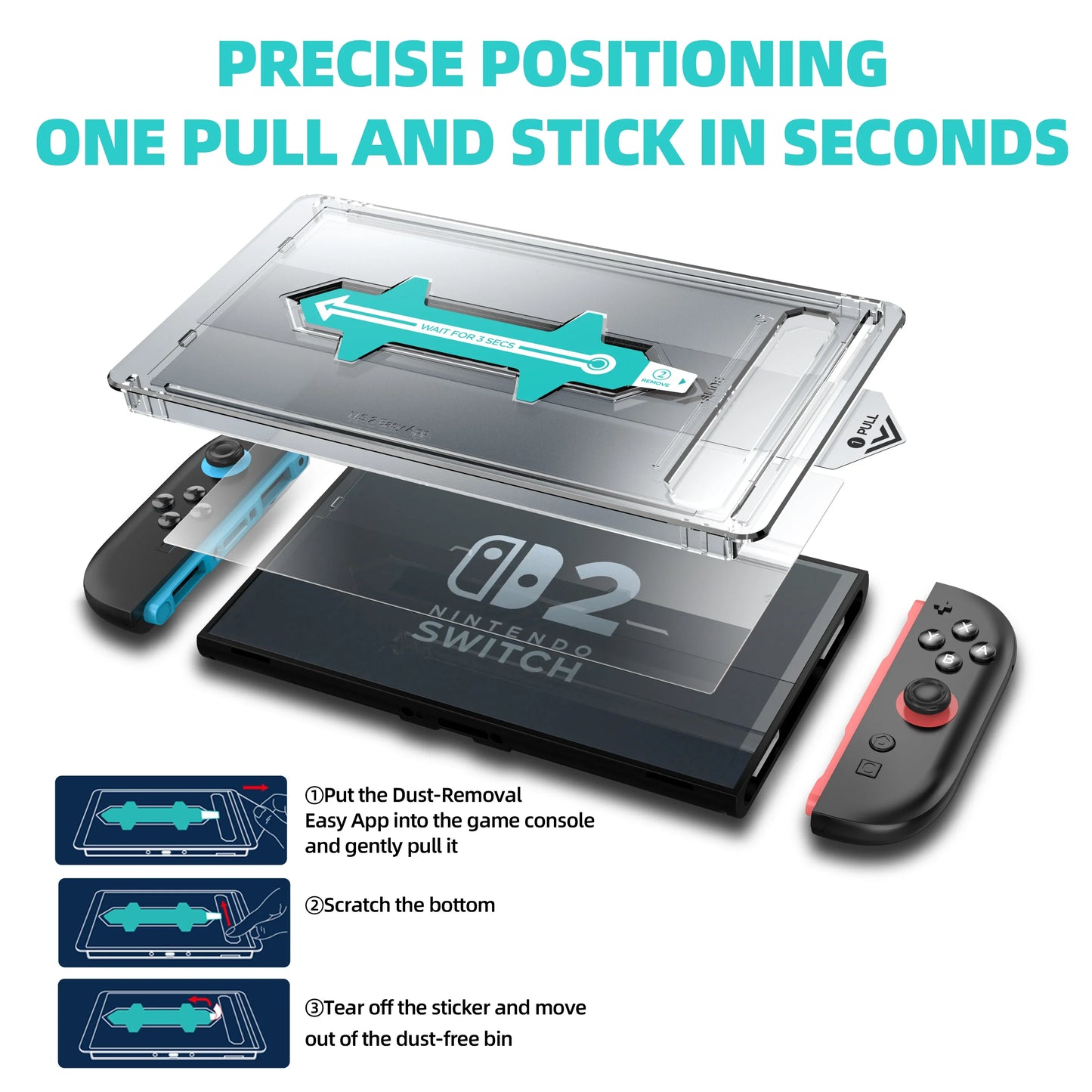 Switch 2 Displayschutzfolie aus gehärtetem Glas mit perfekter Ausrichtung