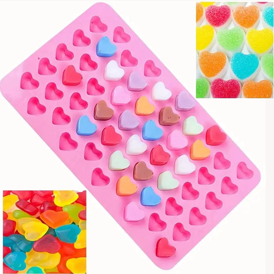 55-fach Herzform Silikonform – Antihaft, flexibel - spülmaschinenfest für DIY-Süßes