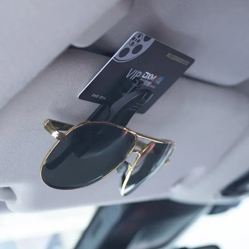 Multifunktionaler 2er Sonnenblenden-Clip Schwarz – Brillen- - Kartenhalter fürs Auto