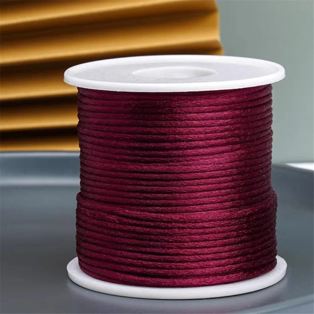 2mm Satinband geflochten Seide Makramee Seil für DIY Armbänder