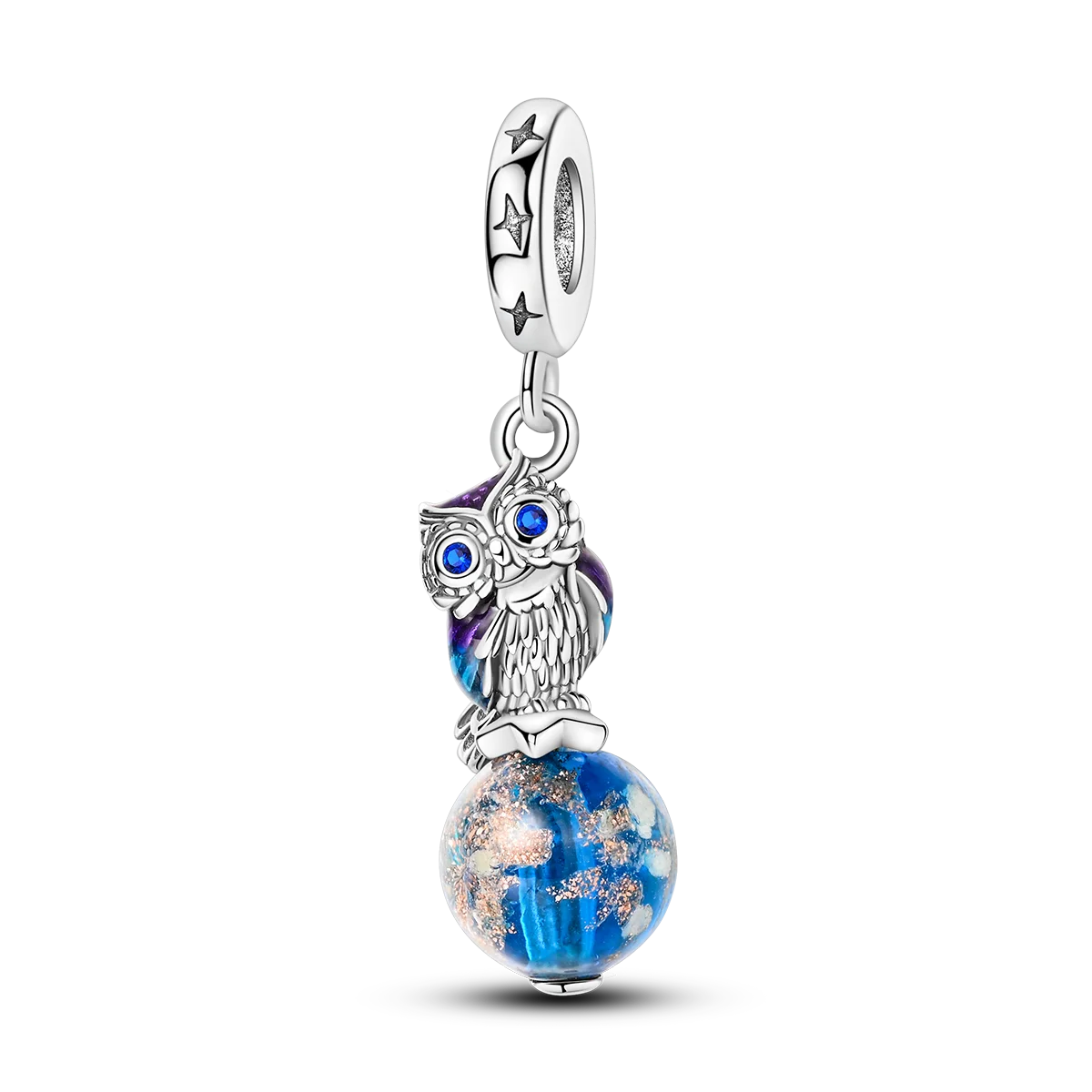 Edler Charm-Anhänger aus 925er Silber mit funkelndem blauem Zirkon – perfekt für DIY-Schmuck