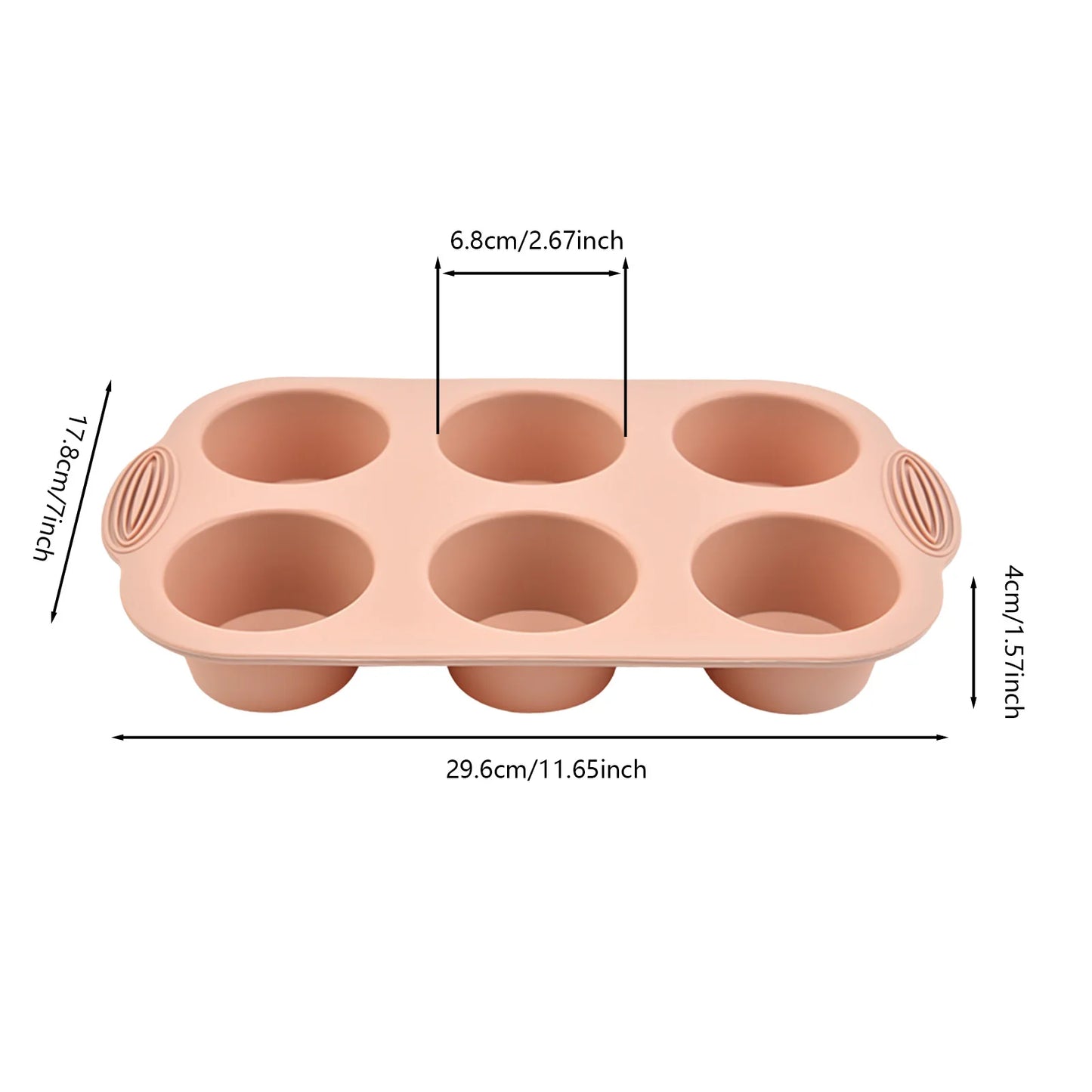 Flexible Silikon-Muffinform 6 Tassen – Antihaft - spülmaschinenfest fürs Backen