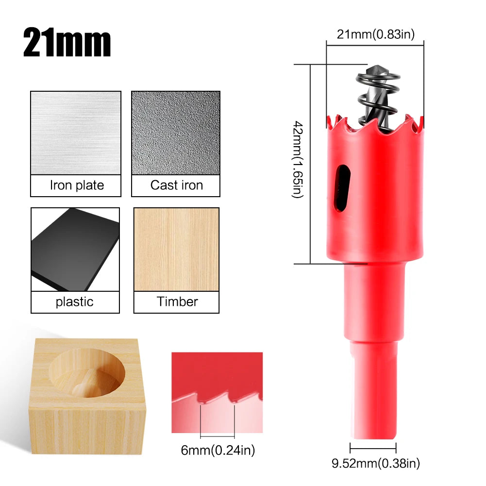 Vielseitige 15-200mm Lochsäge HSS M42 Bimetall für Metall Holz Kunststoff DIY