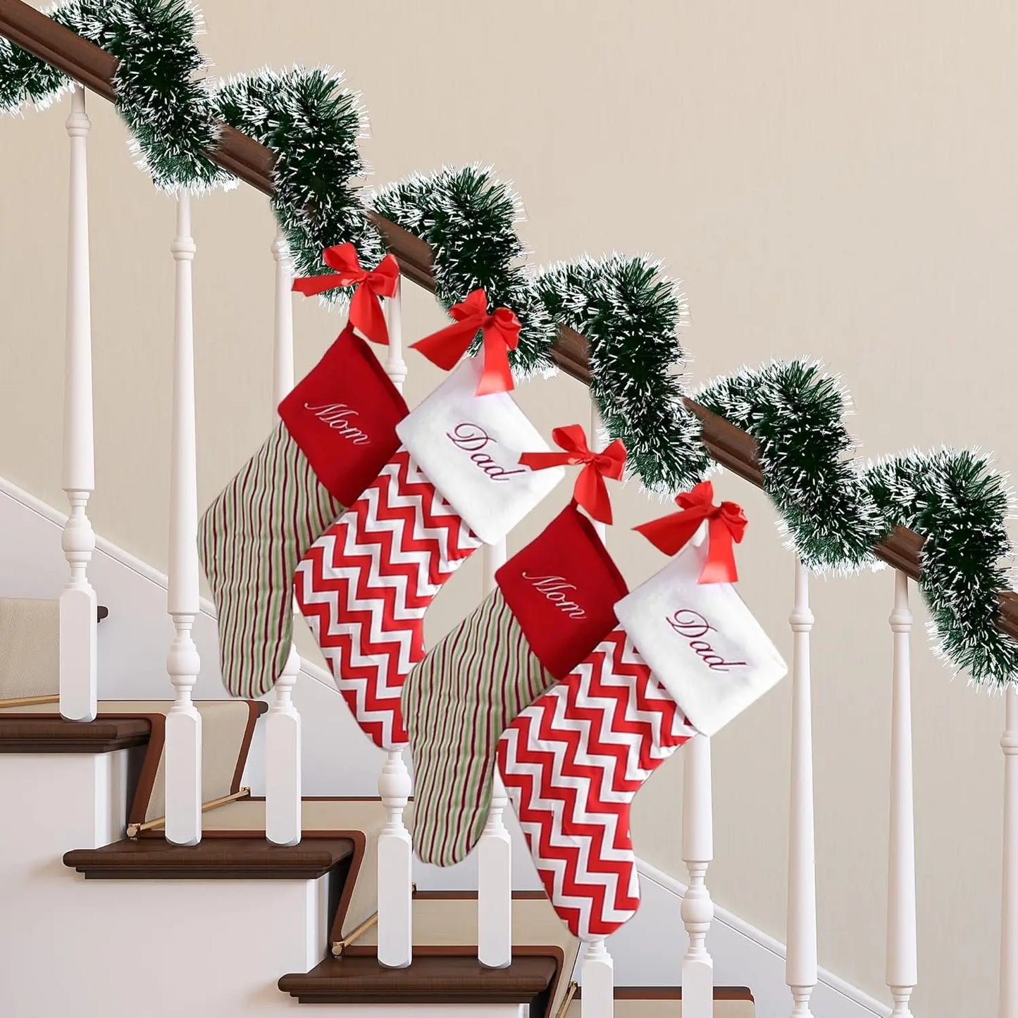 2 m Weihnachtskranz Dekorationsband mit Schleife für Wand und Tür