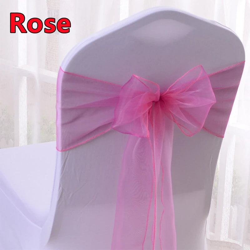Elegante Organza Stuhlschärpen für Hochzeitsdekoration