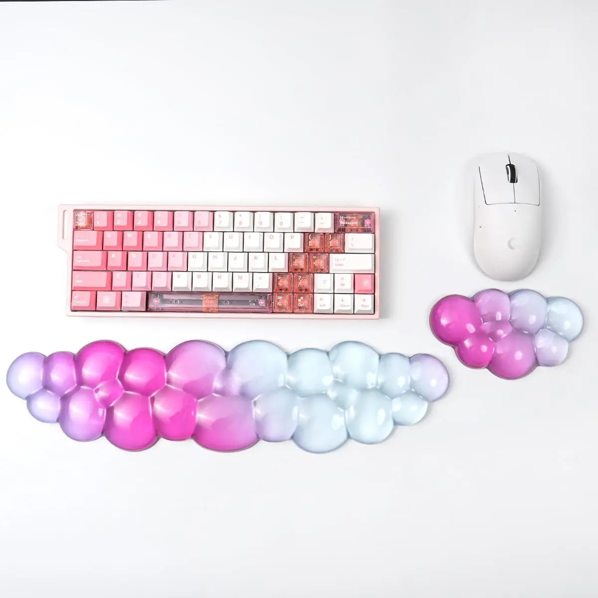 Ergonomisches Cloud Silikongel Tastatur - Maus Handgelenkauflage Set