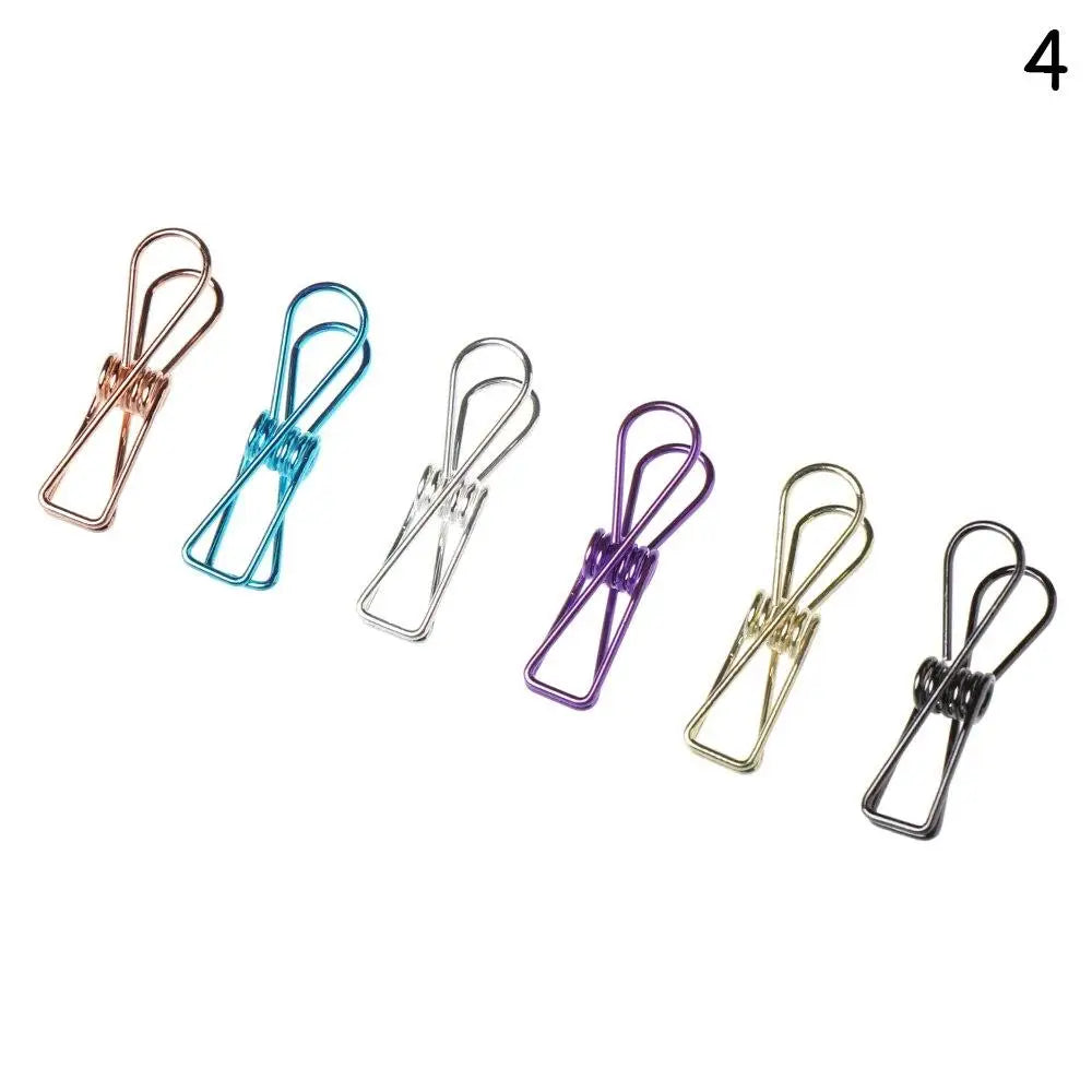 6er Set Metall Binder Clips Hohl Design - Büro Ordner Papier Organizer