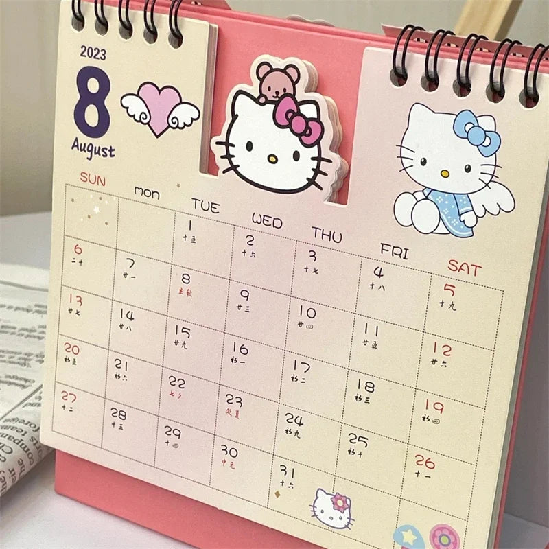 Charmanter 2025 Tischkalender mit kawaii Design und täglicher - monatlicher Planung