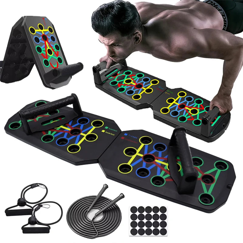 Multifunktionales Push-up-Board-Set faltbar mit rutschfestem Griff für effektives Training