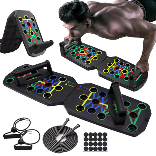 Multifunktionales Push-up-Board-Set faltbar mit rutschfestem Griff für effektives Training