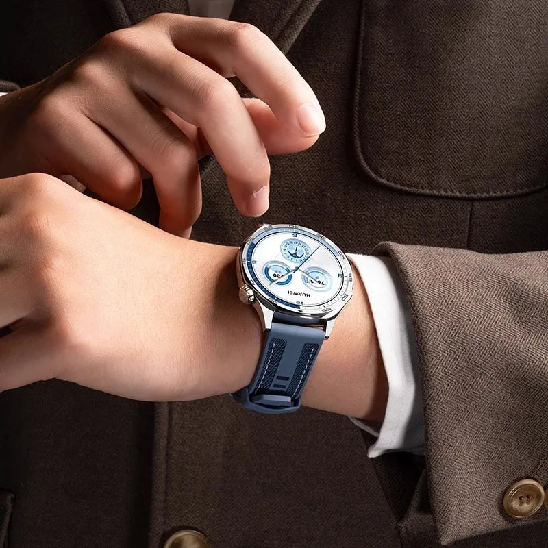 22 mm Nylonarmband mit Silikonanteil für Smartwatch, robust und komfortabel