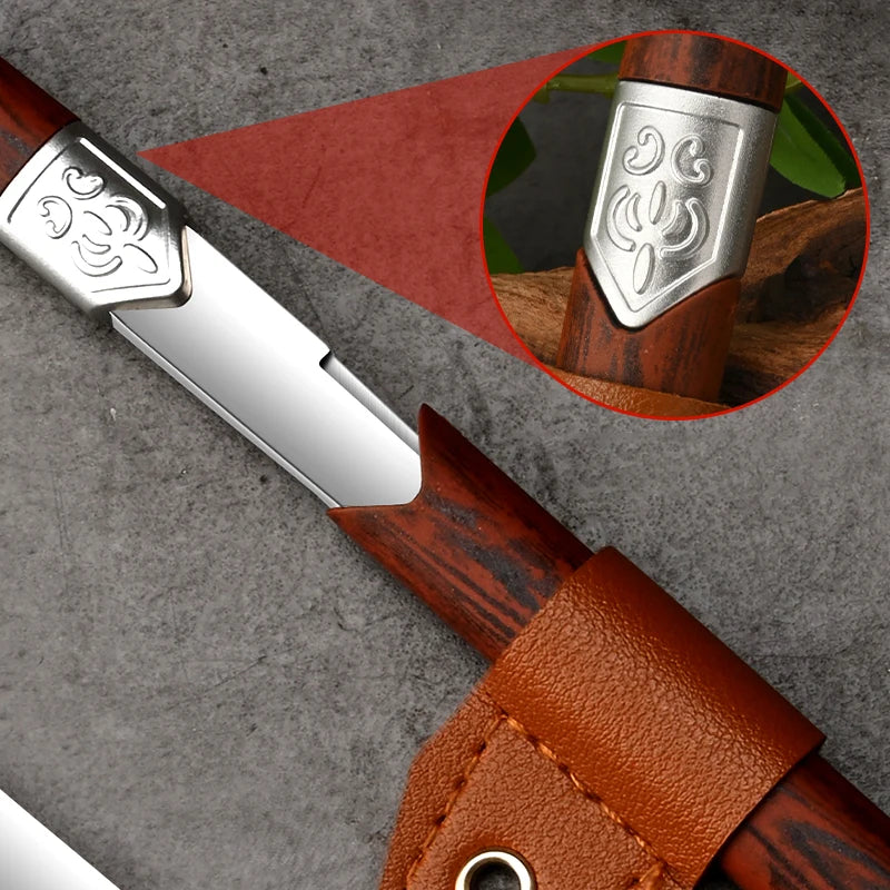 Leicht zu tragendes Edelstahl Messer mit gerader Klinge für präzises Schneiden