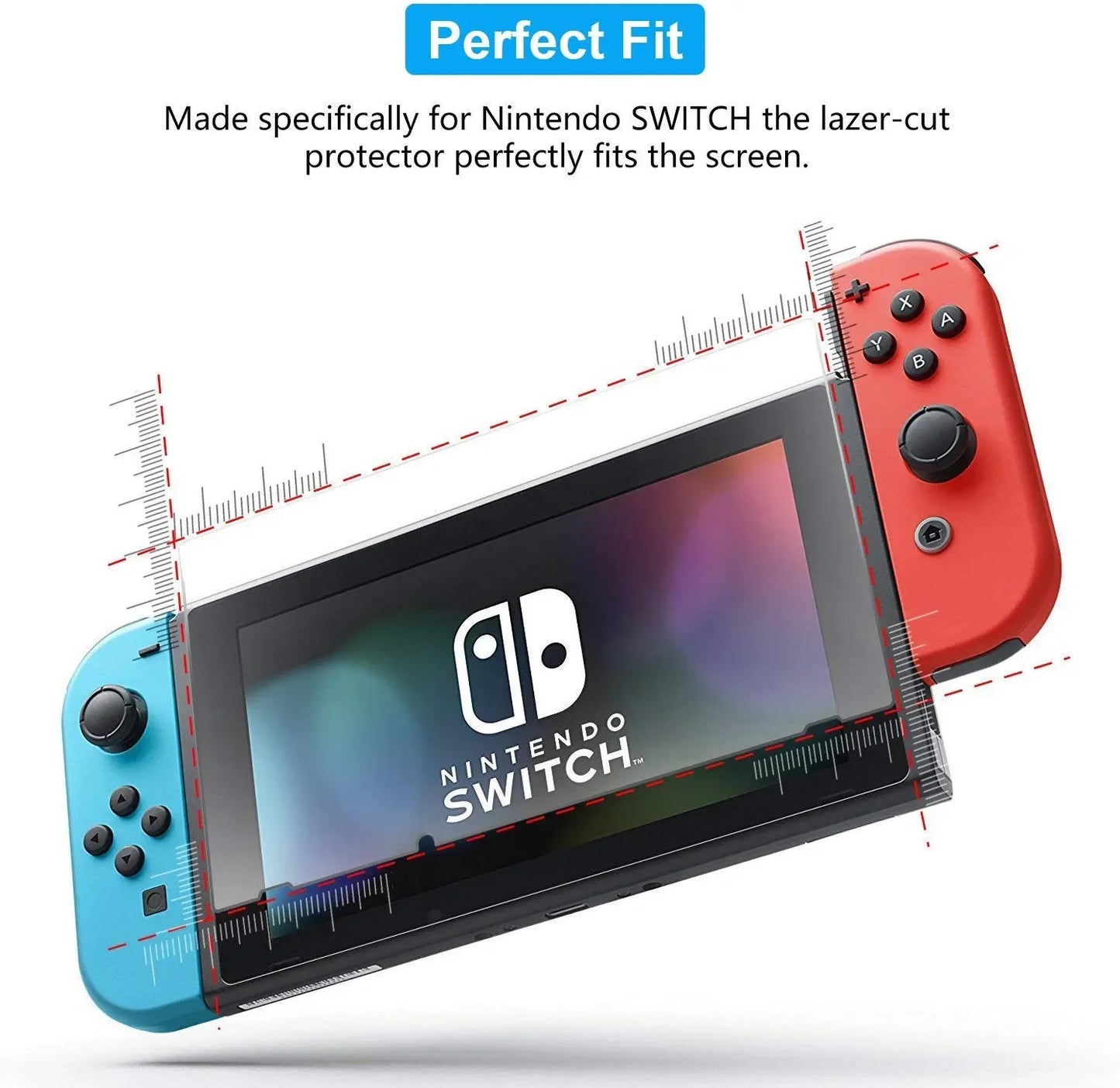 Nintendo Switch Displayschutzfolie aus gehärtetem 9H Glas – Klare Sichtschutzfolie
