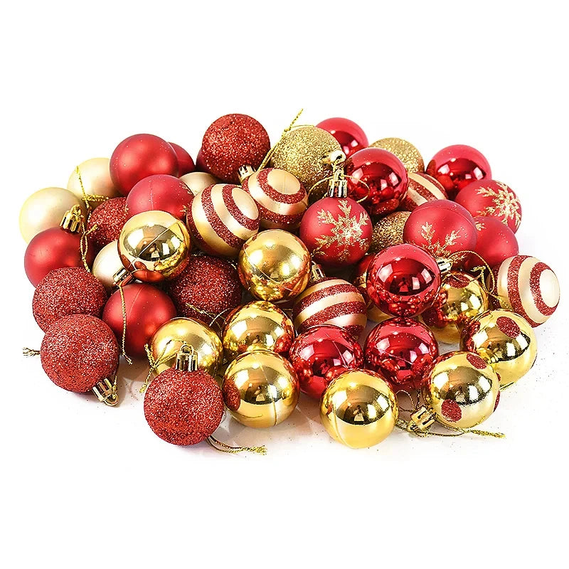 50er Set Weihnachtskugeln für Baumdekoration und Festdeko-Yabubestshop
