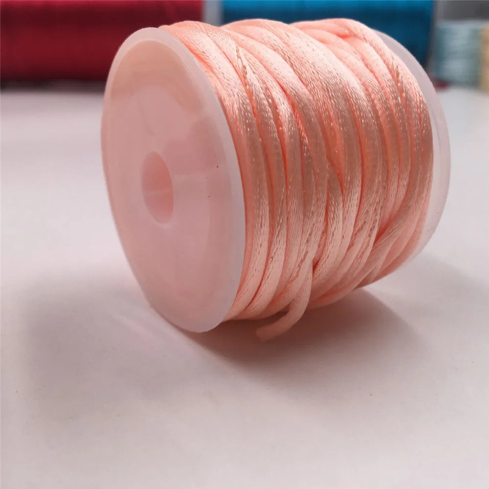 2mm Satinband geflochten Seide Makramee Seil für DIY Armbänder