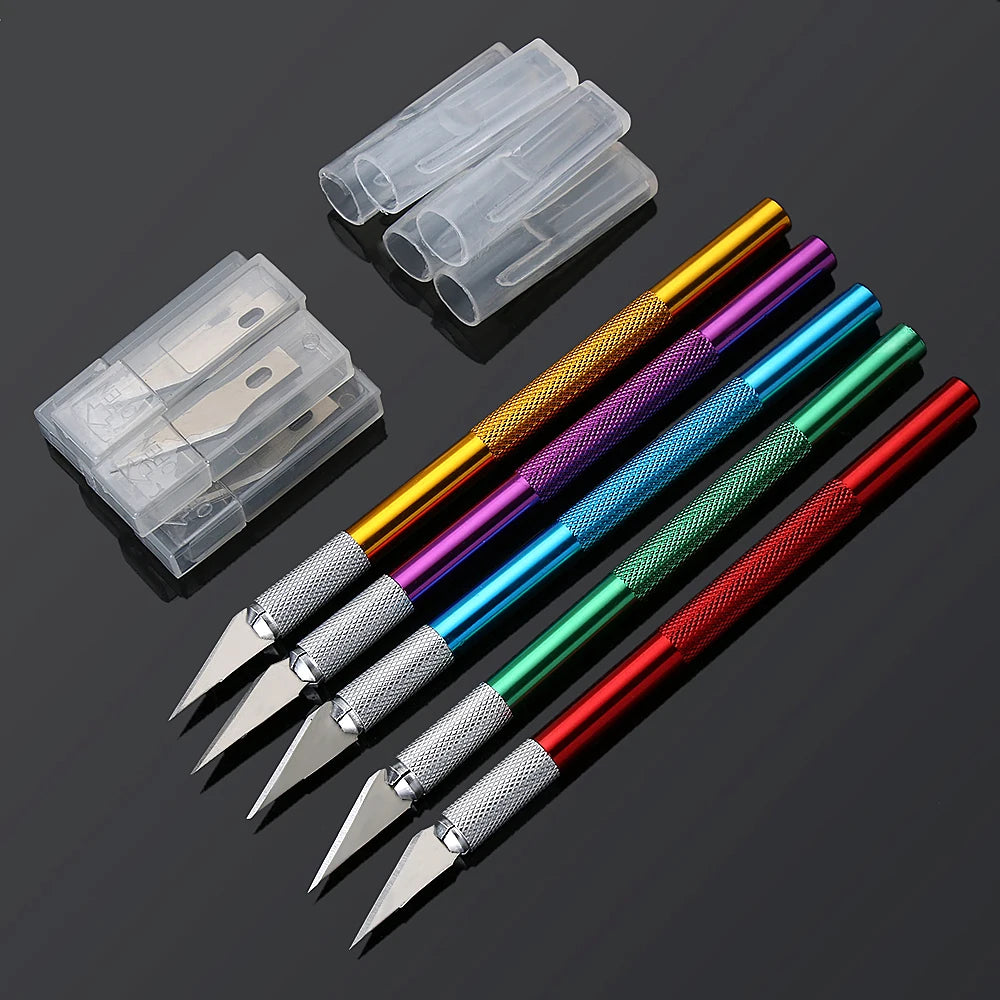 Metall Skalpellmesser Set mit 5 Klingen für DIY Gravur und Reparatur