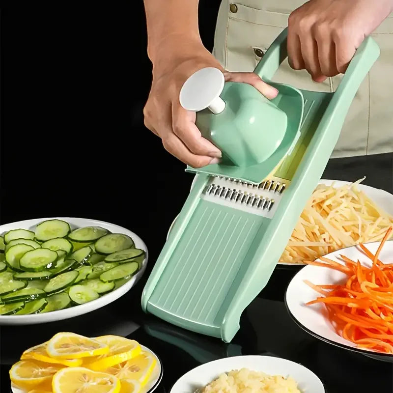 Multifunktionaler Gemüseschneider mit 5 Edelstahlklingen – Schnell - Ergonomisch