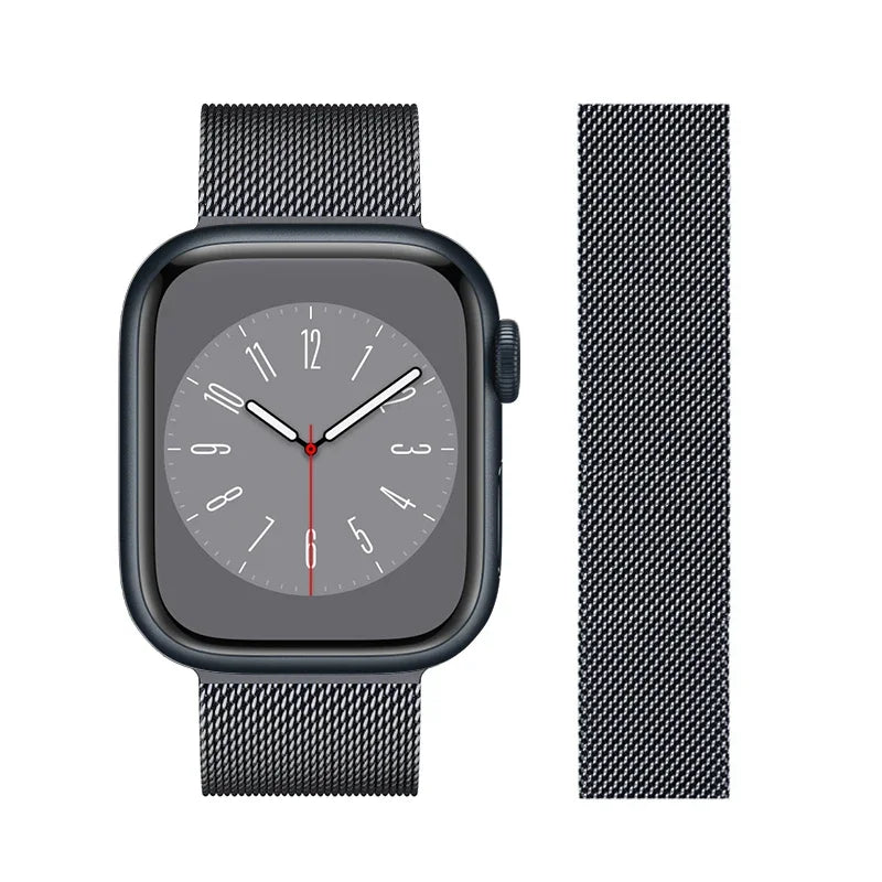 Edelstahl Mesh-Metallarmband mit Magnetverschluss für Smartwatches 38-49 mm