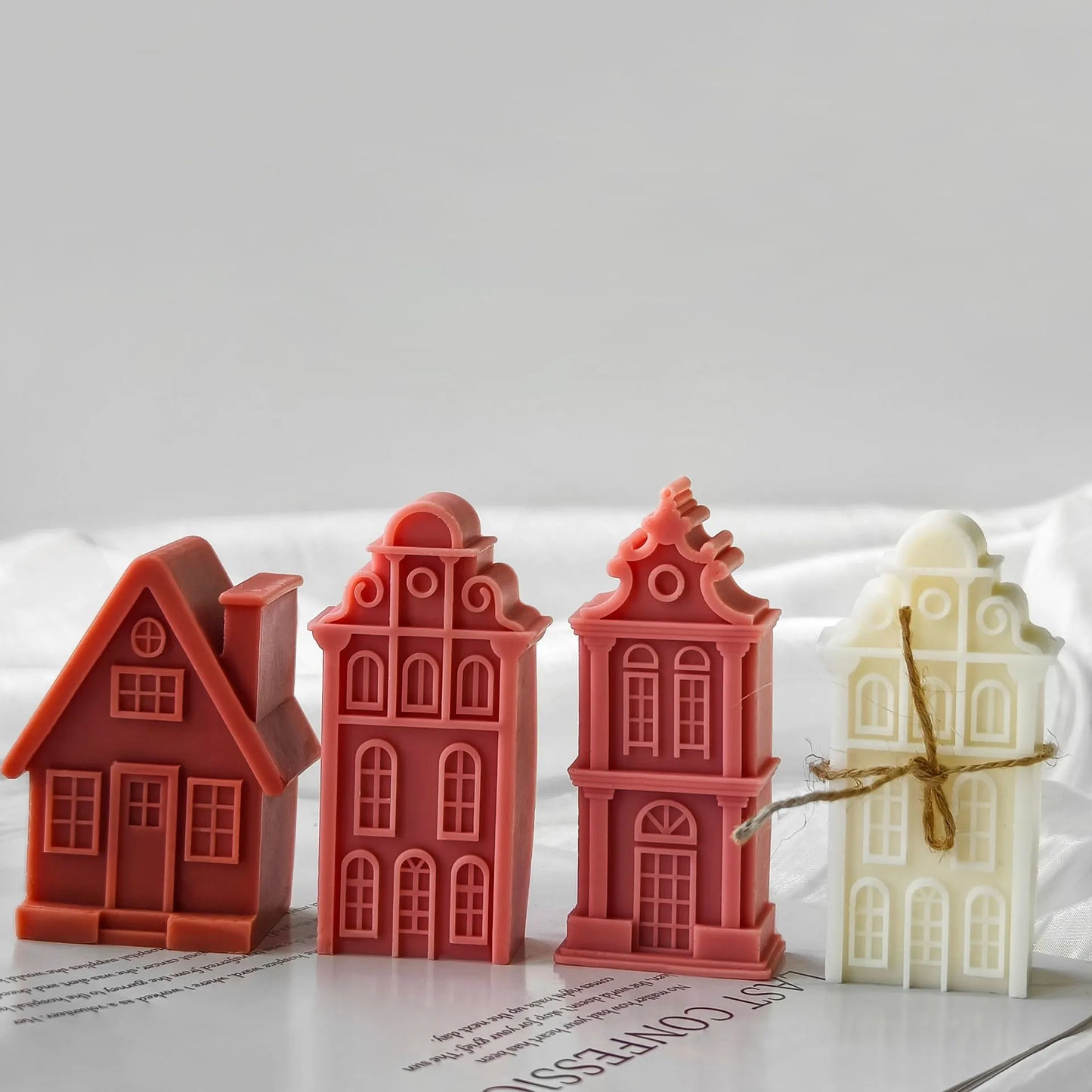Handgemachte Silikonform Haus Schornstein für Schokolade und Kerzen