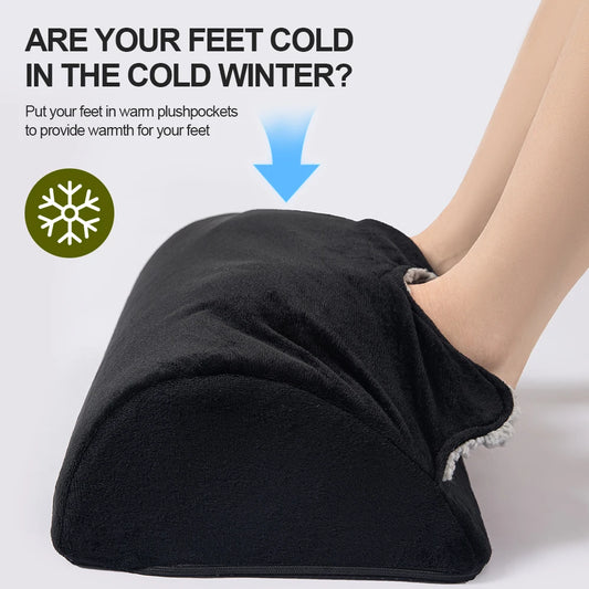 Fußhocker mit Fußtasche aus Lammwolle, Fußpolster für Büro und Zuhause-Yabubest - Home & More