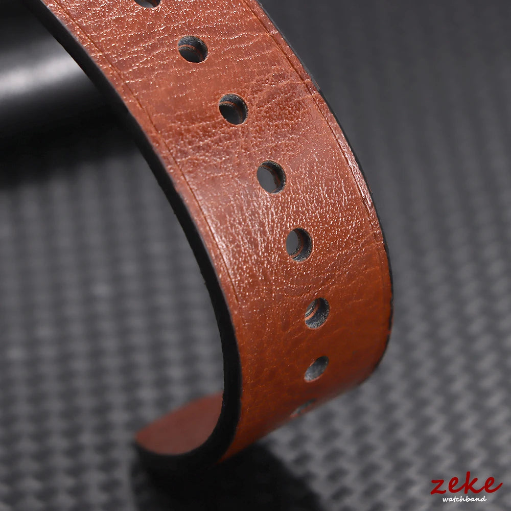 Vintage Ölwachs Leder Uhrenarmband 20mm 22mm mit Pin Schnalle Unisex