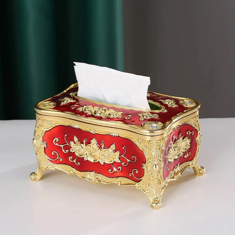 Retro Tissue Box mit Rose Muster hochwertiger Kunststoff Serviettenhalter