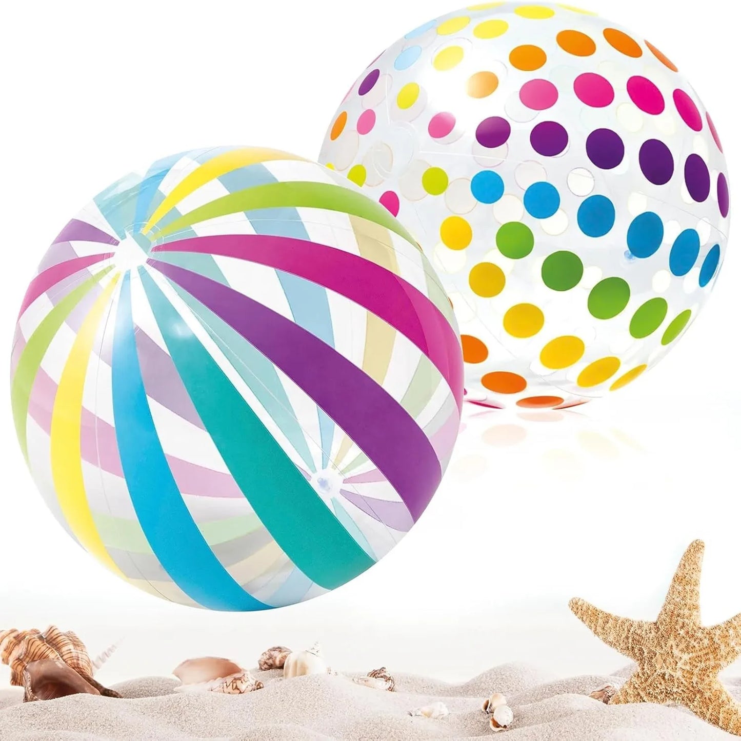 Bunter 40 cm Wasserball – Robust, leicht - perfekt für Strand - Poolspaß