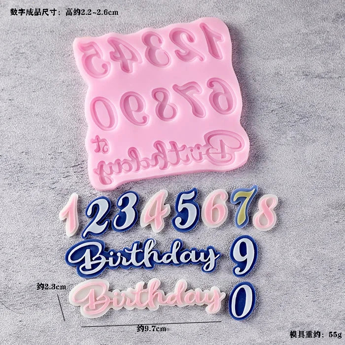 Vielseitige 3D-Silikonform: Zahlen - Buchstaben für Backen - Basteln