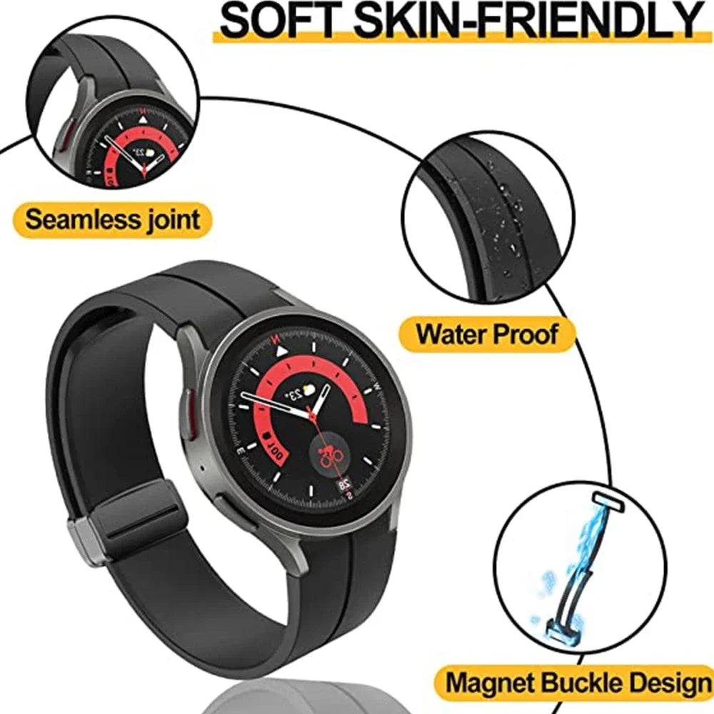 Komfort - Stil vereint: Atmungsaktives Silikonarmband mit Magnetschnalle für Galaxy Watch