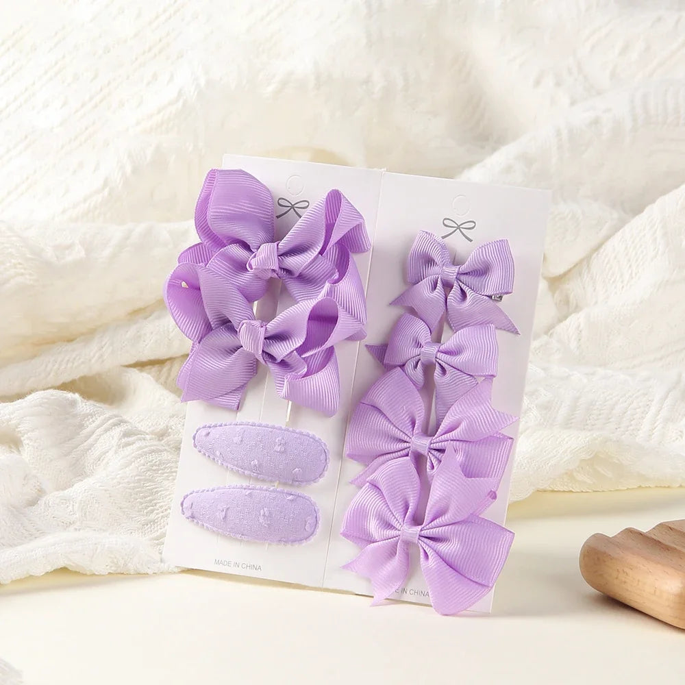 Elegante Haarklammern mit Schleifen für Mädchen – 8-teiliges, sicheres Stylingset