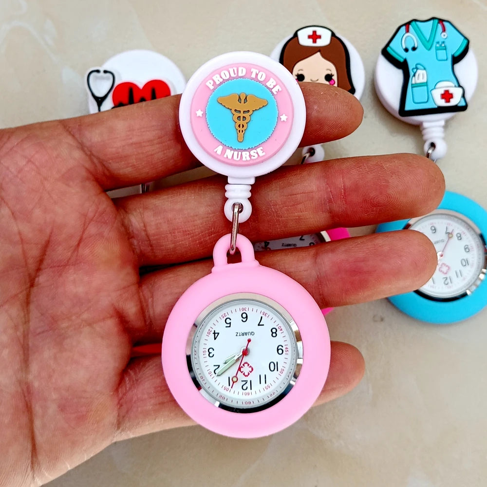 Präzise - stilvoll: Unisex Fob Taschenuhr mit medizinischen Symbolen, 4 cm