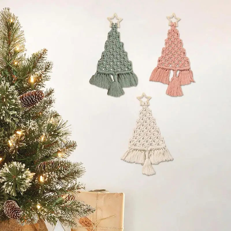 DIY Makramee Weihnachtsbaum Kit mit Baumwollseil für Wanddeko