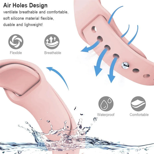 Silikon Armband für 38-49 mm Smartwatches kompatibel mit iOS Geräten