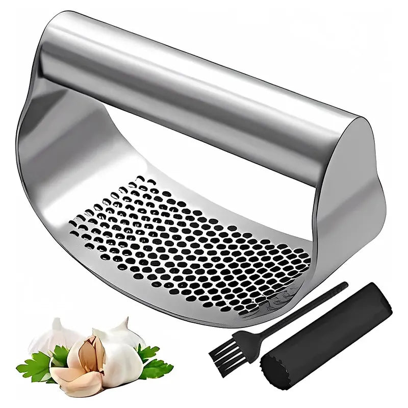 Ergonomische Edelstahl Knoblauchpresse – Robust, leicht zu reinigen, ideal für Ingwer - Knoblauch